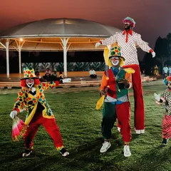 A team of colorful clowns and a towering stilt walker bring the circus to life! These performers are experts at engaging with children and creating a fun, interactive atmosphere.