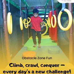 Climb, crawl, and conquer! Our obstacle zone is where little adventurers build their skills and confidence with every new challenge they overcome.