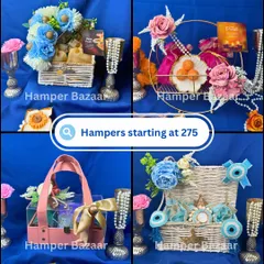 This collage is proof that you can get amazing hampers starting from just ₹275! We offer a wide range of designs and contents, ensuring there's something for every budget and occasion.