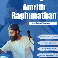Meet Amrith Raghunathan, a technical production specialist with over 10 years of experience. He will be at our Bootcamp to share his expertise on live sound engineering, covering FOH and monitor mixing.