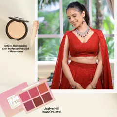 Color and shimmer bring a cocktail look to life. Here, I reveal the Jaclyn Hill blush palette and Becca shimmering skin perfector I used to create a radiant flush and a beautiful highlight for this glamorous style.