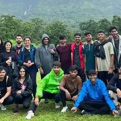 The Kalu Waterfall trek crew, all set for a wet and wild adventure in Maharashtra. This trek is a monsoon favorite.