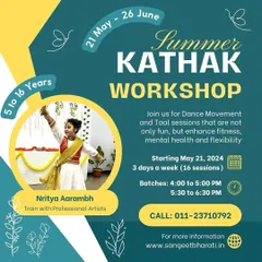 We offer focused Kathak training with professional artists to help bring out the performer in every child. Our summer workshops are structured to teach the basics of dance movement and Taal, enhancing flexibility and mental health.