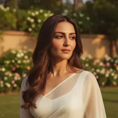 A beautiful outdoor shot. The natural light highlights the flawless, skin-like finish of the makeup. This is the perfect example of enhancing, not masking.