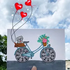 This piece shows how I can incorporate detailed mandala designs into everyday objects, like the wheels of this vintage bicycle. It’s a fun, whimsical way to personalize artwork based on your favorite things.