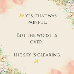 This message is inspired by the Ten of Swords card. It acknowledges pain but declares that the worst is over. It's a reminder that even after the most difficult endings, the sky begins to clear and a new day dawns.