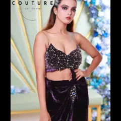 A close-up portrait from the Bangalore Couture Edition shoot. The focus here is on the intricate beadwork of the top and the flawless makeup, details I ensure are perfectly captured.