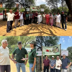 The DLF Senior Citizen Council gathers for a group photo, their energy and perspective a powerful reminder that it's never too late to restore our environment.