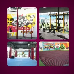 A glimpse of our facility. We have a dedicated calisthenics area with graffiti that inspires, a fully matted MMA section with punching bags, and a complete weight training setup.