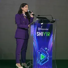 At the podium for Shiprocket Shivir. A powerful stance for a power-packed event focused on the future of commerce.