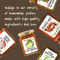 I offer a variety of homemade pickles and chutneys to bring the taste of home to your table. From tangy garlic pickle to sweet mango chutney, each one is made with high-quality, natural ingredients.