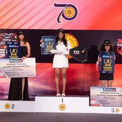 This is the result of dedication. Our student, Aditi Krishnan, stands proudly on the top step of the podium, crowned champion of the Petronas TVS Racing Apache RTR200 Girls 2022 series. We guide our racers to victory.