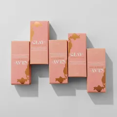 A clean and minimalist flat lay for Clay Co. This top-down grid style is perfect for e-commerce websites and catalogs, as it clearly showcases the entire product line against a simple, neutral background.