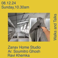 An announcement for a design walk and talk at the Zanav Home Studio. We enjoy sharing the stories behind our projects and engaging in conversations about the evolving nature of architecture and design.