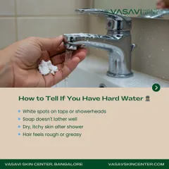 You can often tell if you have hard water by observing your home environment. Signs include white spots on taps, soap that doesn't lather well, and a feeling of dryness or residue on your skin and hair after showering.
