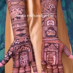 This design beautifully incorporates the wedding date "06-11-2K23" and the couple's names, Archika and Archit, into the artwork.