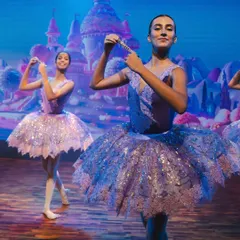 A delicate and lively moment from the Dance of the Reed Flutes, part of The Nutcracker, performed by our National Youth Ballet. The sparkling tutus and precise movements bring the holiday classic to life.