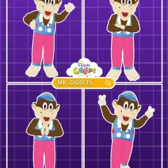Mr. Giggles in action! From a friendly wave and a confident pose to a respectful namaste, our mascot has a gesture for every occasion, always spreading smiles.