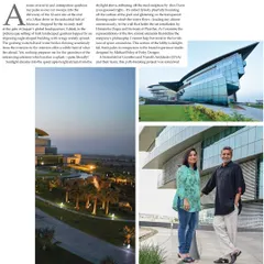 An article detailing the design philosophy behind the Jaquar HQ. We worked to create a landmark that was not only visually striking but also deeply rooted in our principles of eco-sensitive and culturally relevant architecture.