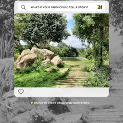 This farmhouse project was designed using natural resources found on-site, including the large boulders that form a rugged, naturalistic rock garden.