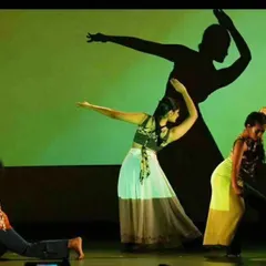 Our dance productions often explore deeper themes. This is a powerful moment from our theatrical piece 'Sakhi', which uses contemporary and classical dance to explore the journey of mental wellness.
