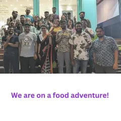 We are on a food adventure. A snapshot of our vibrant group during a singles-only food walk. Good food and good company are the perfect ingredients for connection.