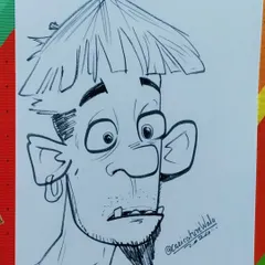 A tutorial on how to draw a funny caricature. This character has a very unique and comical look.