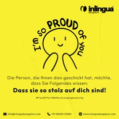 The same encouraging message, this time in German: "Dass sie so stolz auf dich sind!" It's a small way to connect with our German-learning students.