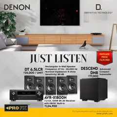 This complete home theater package features a Denon AVR-X1800H receiver, five Definitive Technology in-wall speakers, and a DN8 subwoofer. It is an all-in-one solution to elevate your music and movie experience with powerful, integrated sound.