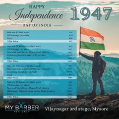 To celebrate Independence Day, we offered special grooming packages. Keep an eye out for our festive offers that combine top services like haircuts, beard trims, and facials at a great price.