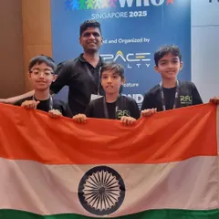 Our youngest champs representing India at the WRO 2025 International Championship in Singapore. We are incredibly proud to see them on the world stage, holding the tricolor high.