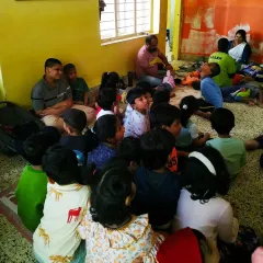 During our visit, children sat and interacted, learning that we are all part of one big family. The funds raised from Eka's UTSAV were contributed here.