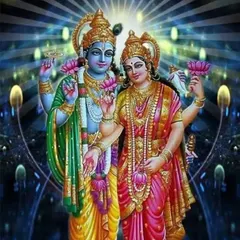 An illustration of Lord Vishnu and Goddess Lakshmi, the divine couple who sustain the universe. Worshiping them together is a powerful way to seek blessings for marital harmony, stability, and prosperity.