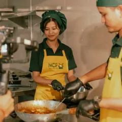 A happy moment in the kitchen. We enjoy the process of cooking and bringing a taste of Manipur to you.