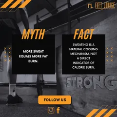 Myth: More sweat equals more fat burn. Fact: Sweating is your body's natural cooling system and not a direct indicator of how many calories you've burned. We teach you to focus on performance metrics instead.