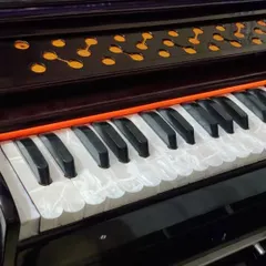 For musicians on the move, we offer this high-quality folding harmonium. It features a double reed setup and a coupler, providing rich, sustained notes without compromising on portability.