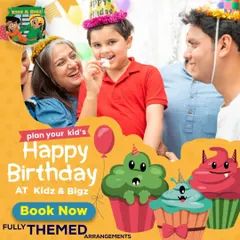 This promotional graphic gives a quick overview of what I offer for birthday parties. I provide fully themed arrangements to make your kid's day extra special.