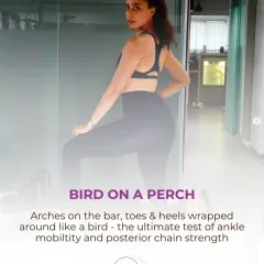 The "Bird on a Perch" position is an advanced footwork variation. It's the ultimate test of ankle mobility and posterior chain strength, requiring your arches, toes, and heels to wrap around the bar.
