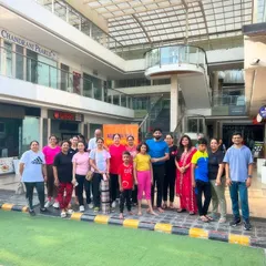 A group of dedicated members, including families and kids, who joined our public yoga workshop. Yoga is for everyone.
