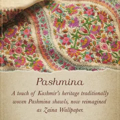 The Zaina Wallpaper is born from the touch of Kashmir's heritage. The intricate floral patterns of traditionally woven Pashmina shawls are reimagined to bring warmth and elegance to your walls.