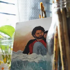 A painting inspired by the beautiful and emotional film, Sapta Saagaradaache Ello. I wanted to capture the feeling of Manu and Priya surrounded by the waves.