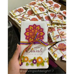 My Diwali chocolate books are a unique and thoughtful gift. This one has a beautiful festive design and is filled with coffee-flavored chocolates.