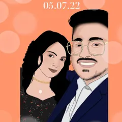 This custom couple portrait, complete with an anniversary date, can be delivered as a digital file or printed on our popular metal cards. These cards are durable and perfect for keeping in a wallet.