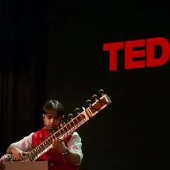I was honoured to be invited to give a TEDx talk, where I spoke about the depth and relevance of Indian classical music today. This image captures a moment from my performance, where I demonstrated how the sitar can communicate complex emotions and stories.