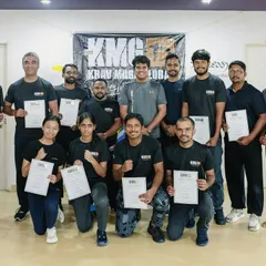 Participants proudly display their certificates after completing the Third Party Protection Seminar in Mangalore. These events build both skills and a community of prepared individuals.