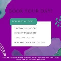 Don't miss out on our special one-day discounts on popular treatments like Botox, Fillers, and Rejuve Laser.