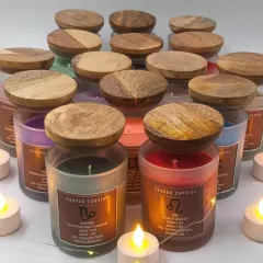 I love making these Zodiac candles because they feel so personal. Each one is scented and designed to align with the energy of your star sign, complete with a beautiful natural wooden lid.