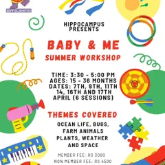 My Baby & Me Summer Workshop is a snuggly program designed for babies and their caregivers. We bond through art, music, stories, and sensory play with themes like ocean life, farm animals, and space.