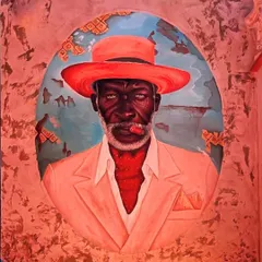 This is a 3D relief portrait we created for a Cuban-themed pub in Mumbai. The character's face and hat are sculpted to physically stand out from the wall, adding a unique textural and dimensional quality to the artwork.