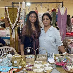 Another happy moment from my first market stall. Having my mom by my side, surrounded by all the things we love to make, was an amazing feeling. I'm so grateful for her support on this journey.